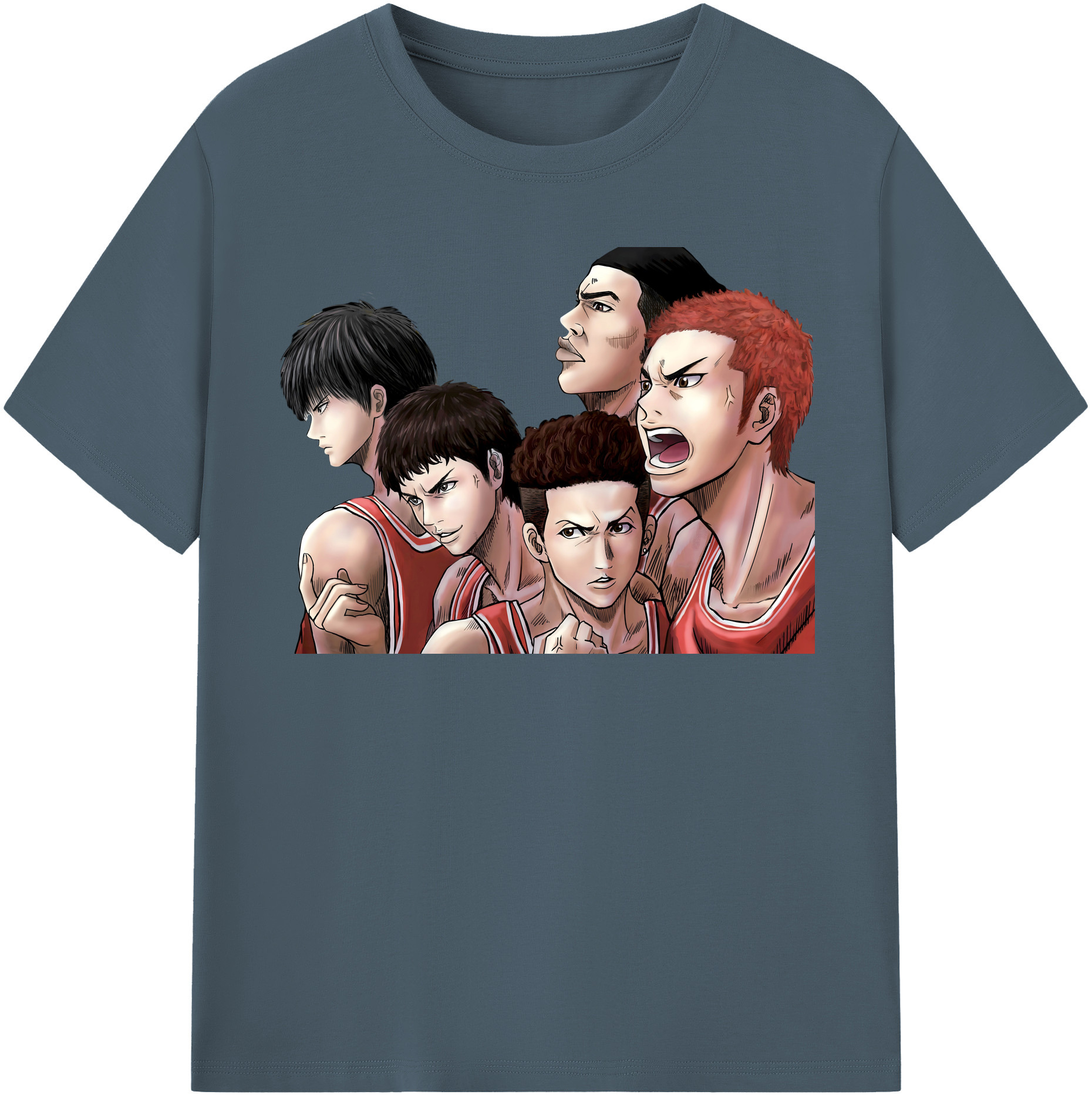 SLAM DUNK／スラムダンク 綿100％半袖Tシャツ（フロントプリント）